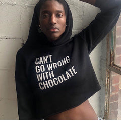 Can't Go Wrong With Chocolate Cropped Hoodie