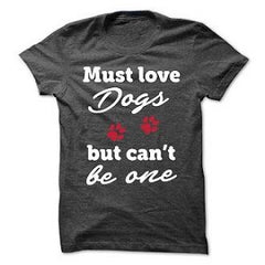Must Love Dogs T-shirt- Charcoal Black- Triblend