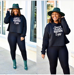 Thick Thighs Cropped Hoodie